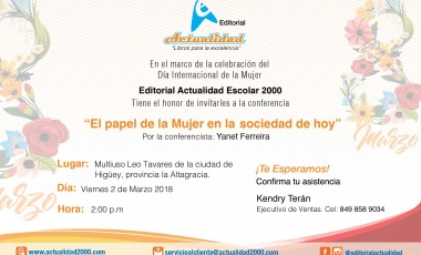 Conferencia El papel de la Mujer en la sociedad de hoy